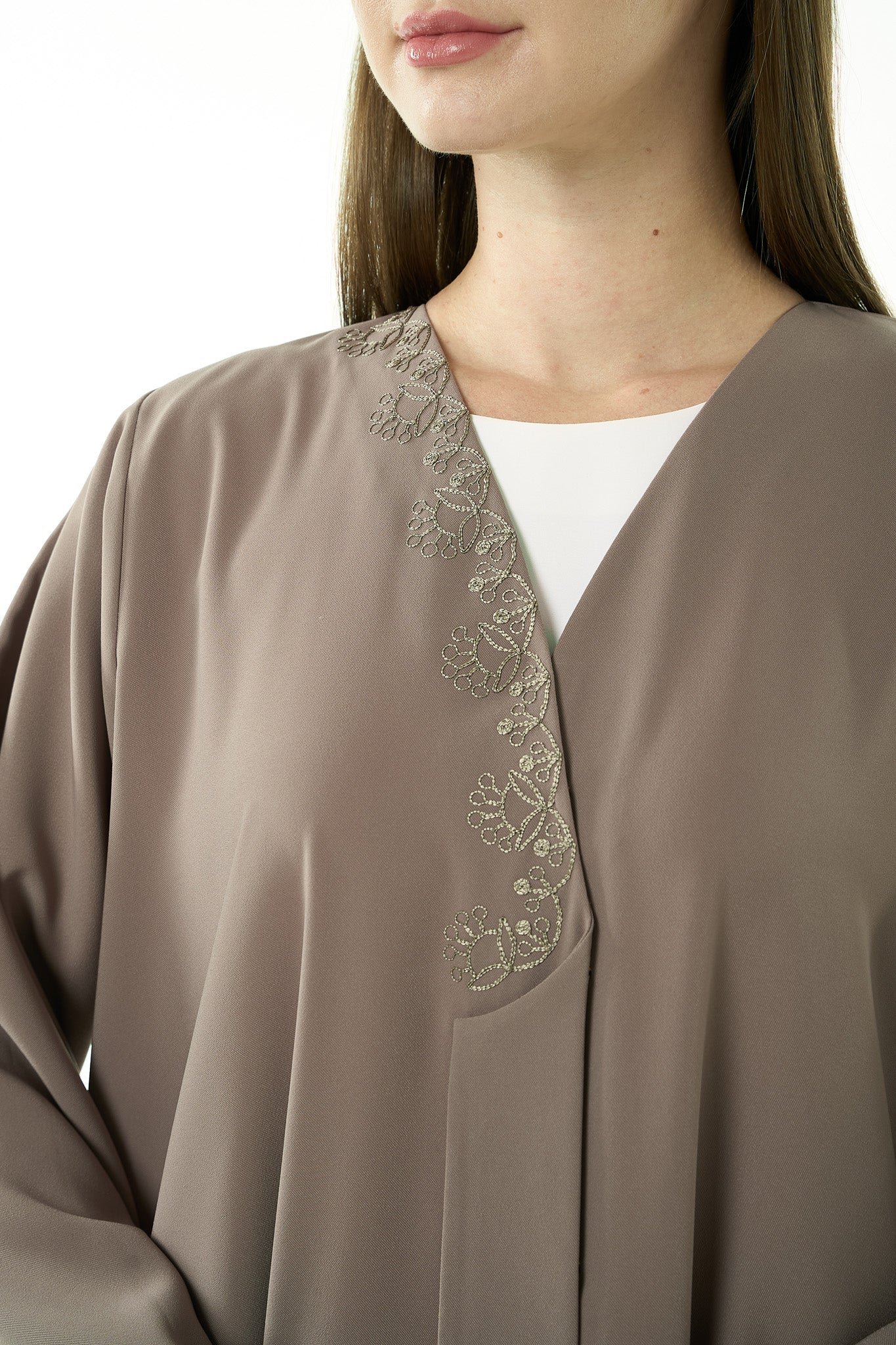 Beige Nova Crepe Abaya